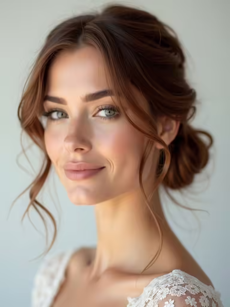 romantic low chignon style