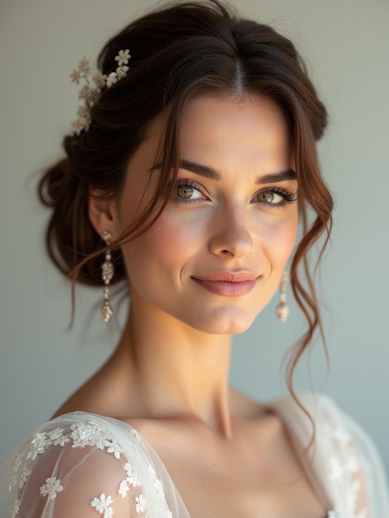 romantic low chignon styling