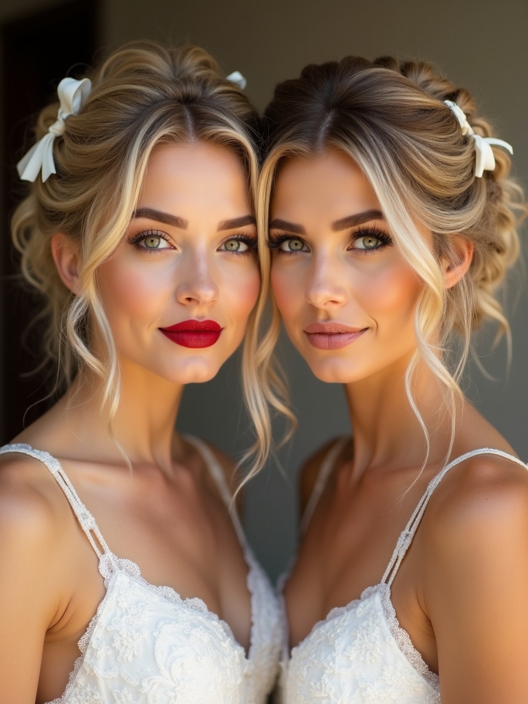 romantic matching braided hairstyles