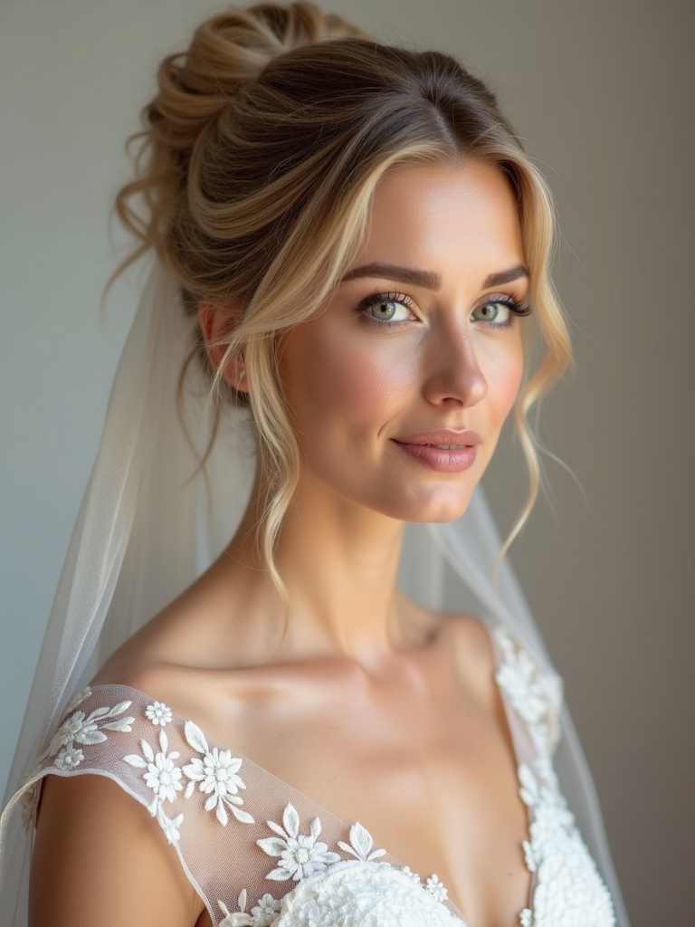romantic messy bun hairstyle