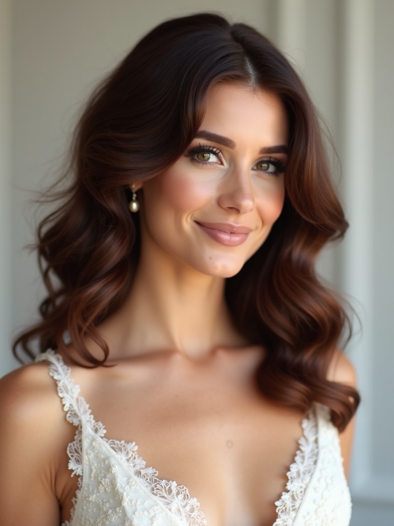 romantic polished wedding curls