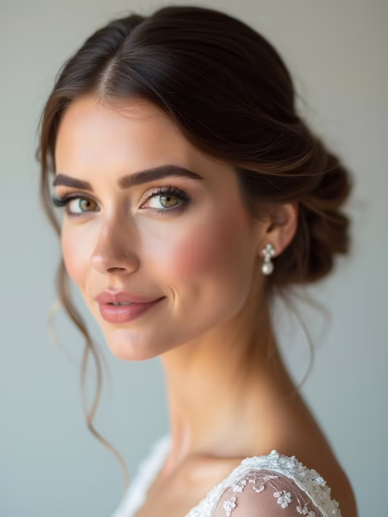 romantic precise half up bun
