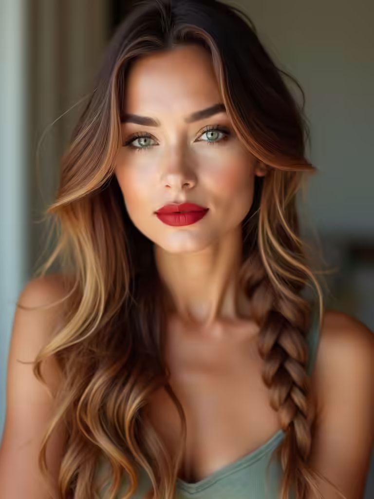 romantic side swept braids