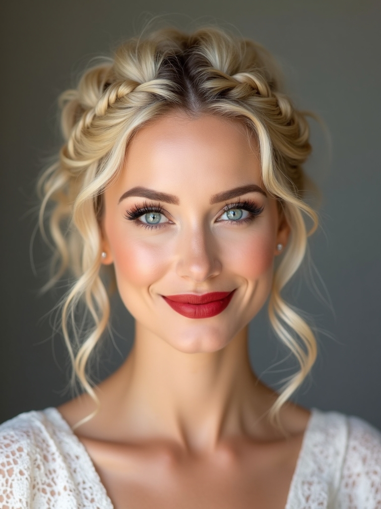 romantic soft braided updo
