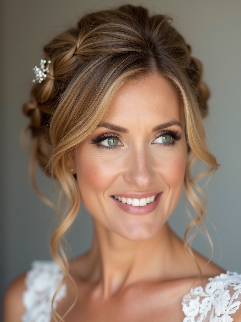 romantic sparkling waterfall braid