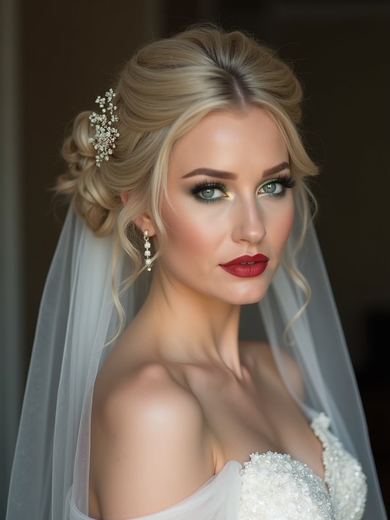 romantic structured bridal hairstyle