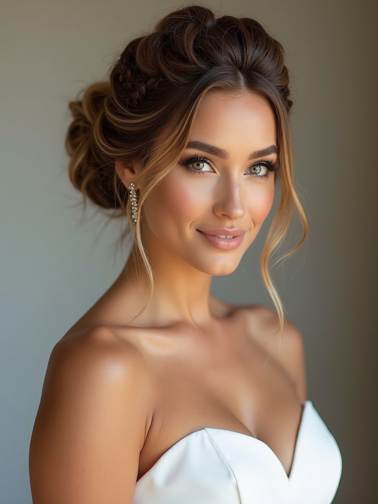 romantic textured braided bun