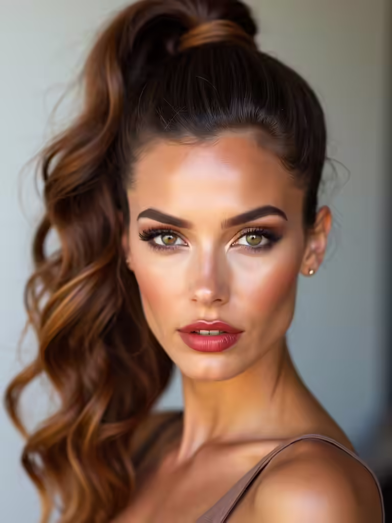 romantic textured wrap ponytail