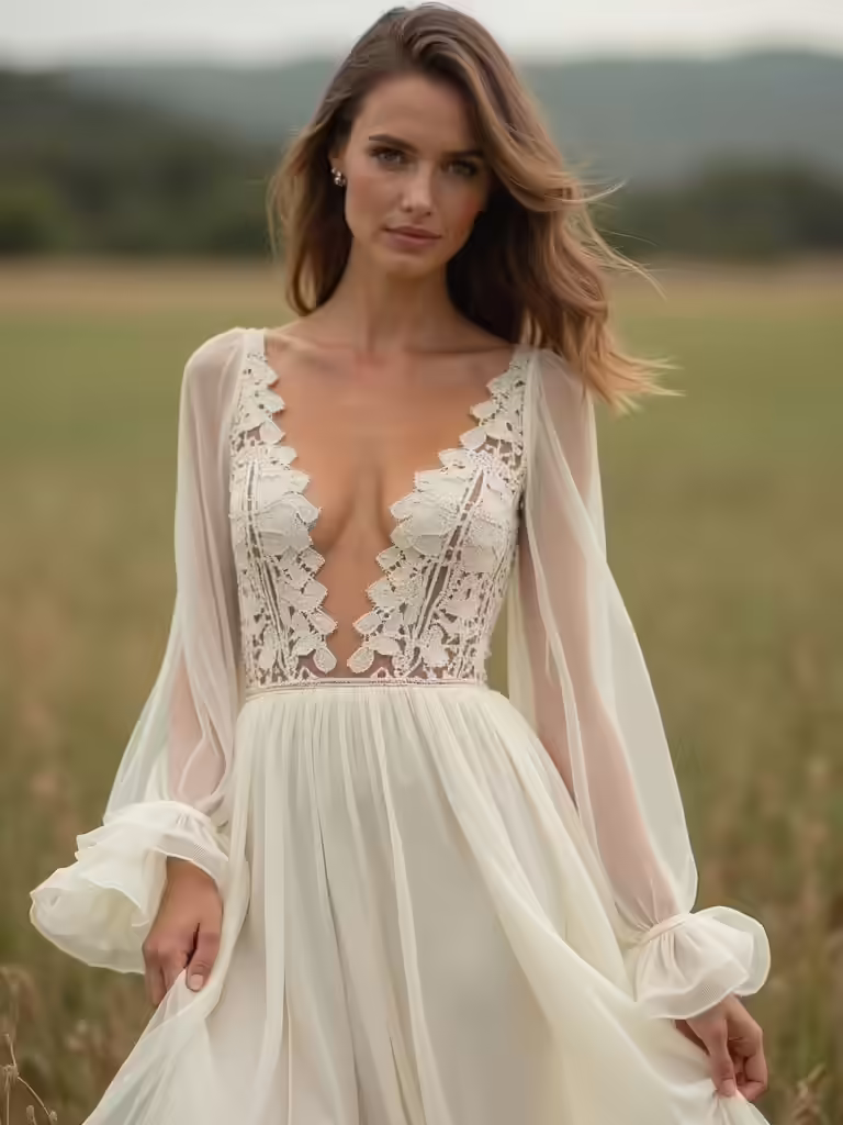 rustic elegance in flowy dresses