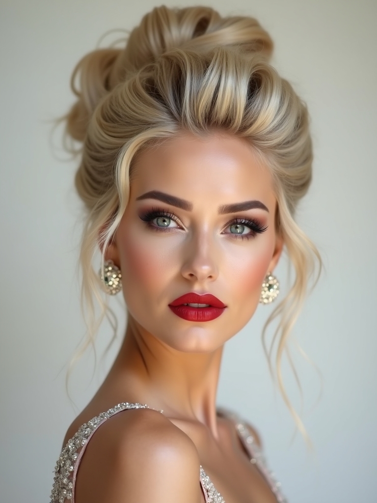 sculpted polished wedding buns