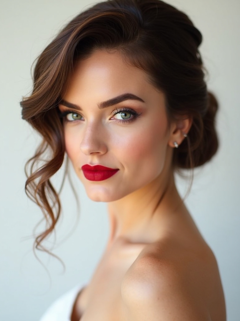 sculpted side swept elegance