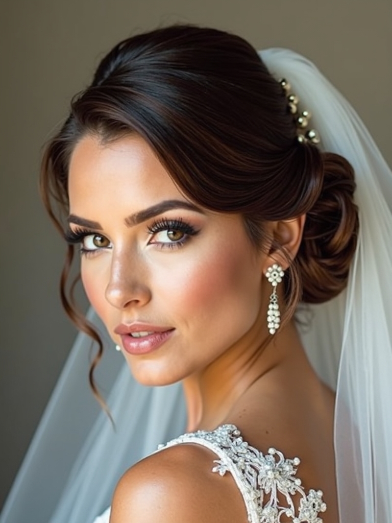 seamless veil and updo