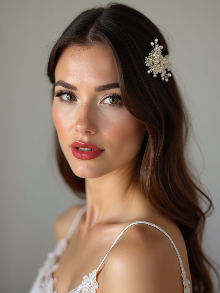 secure ribbon and pearl accents