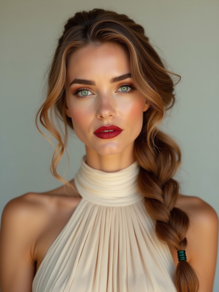 side swept halo braid elegance