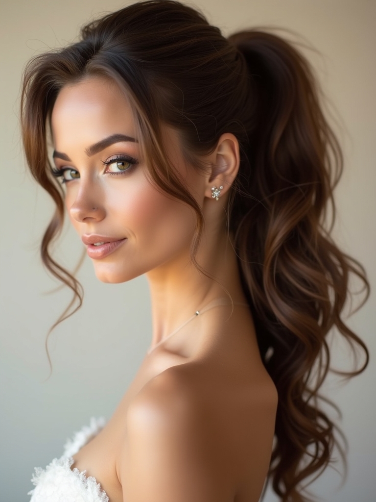side swept ponytail elegance