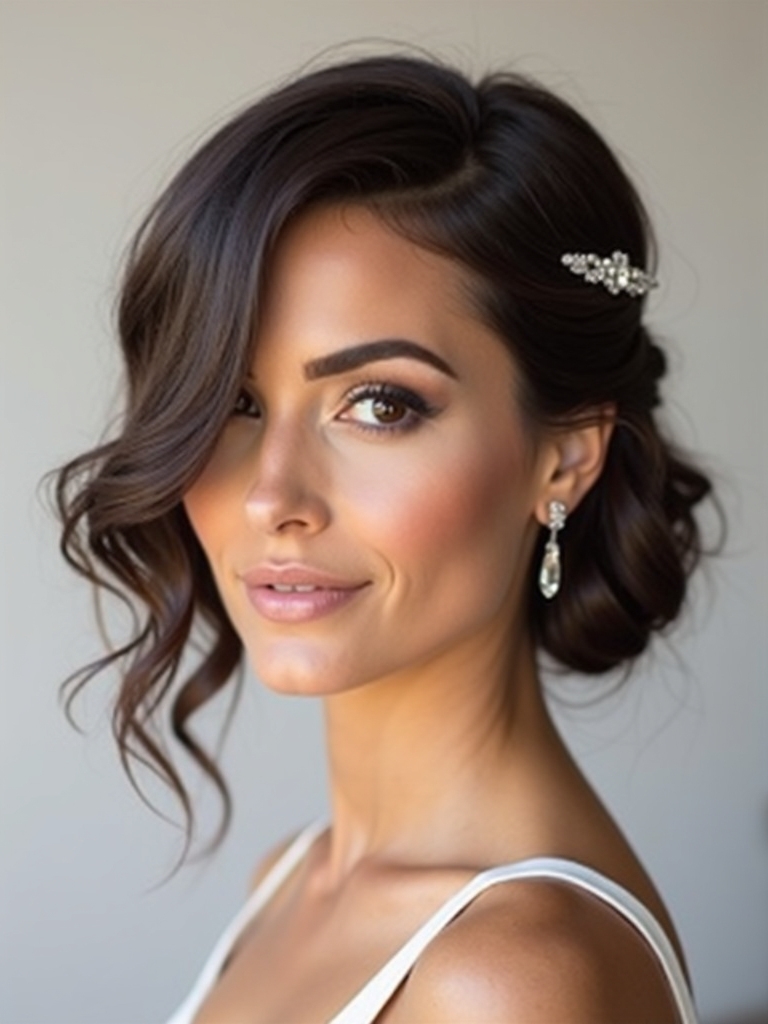 sleek bob updo elegance