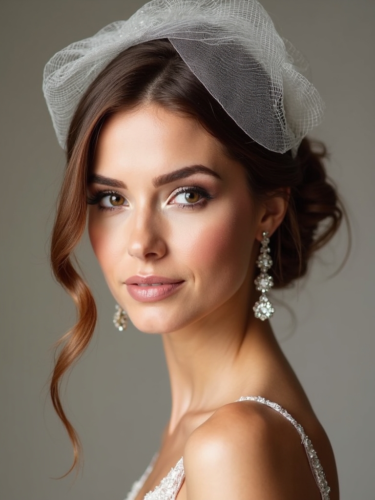 sleek bridal veil styling