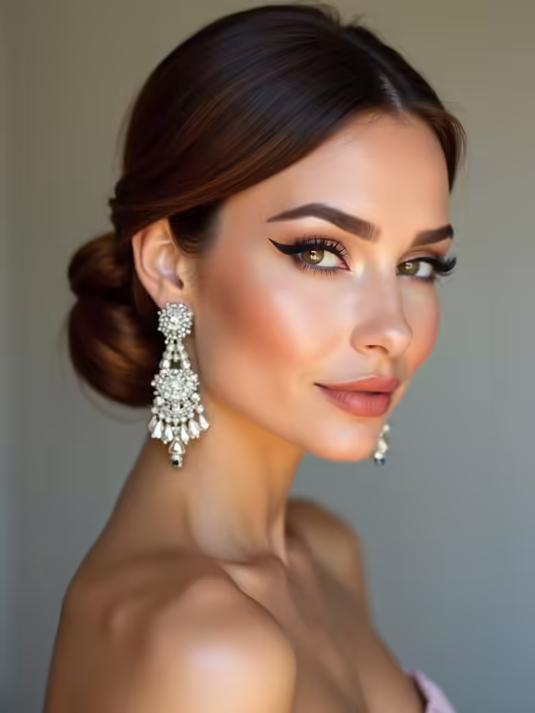 sleek bun minimalist jewelry
