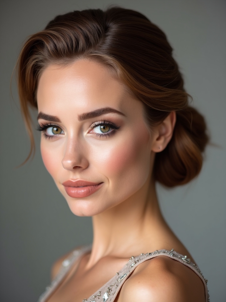 sleek chignon with volume