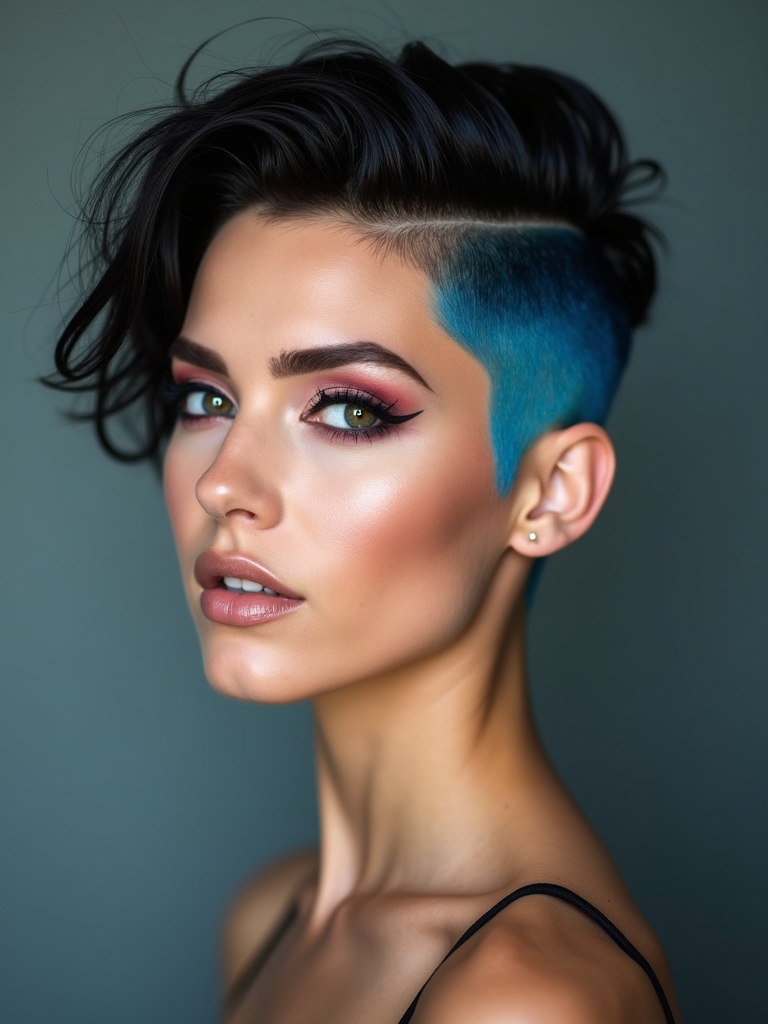 sleek edgy romantic pixie