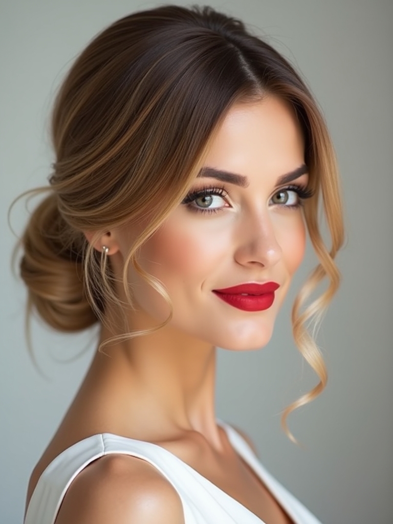 sleek elegant low bun