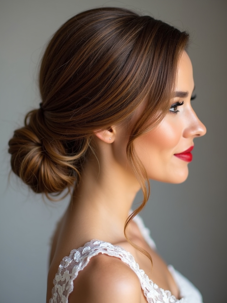 sleek elegant low bun