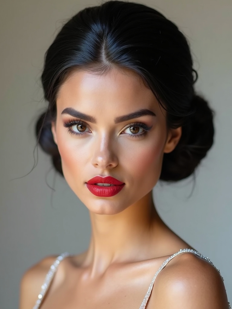 sleek elongated bridal updos