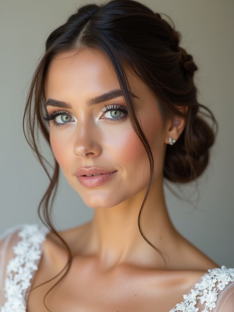 sleek fishtail pull back hairstyle