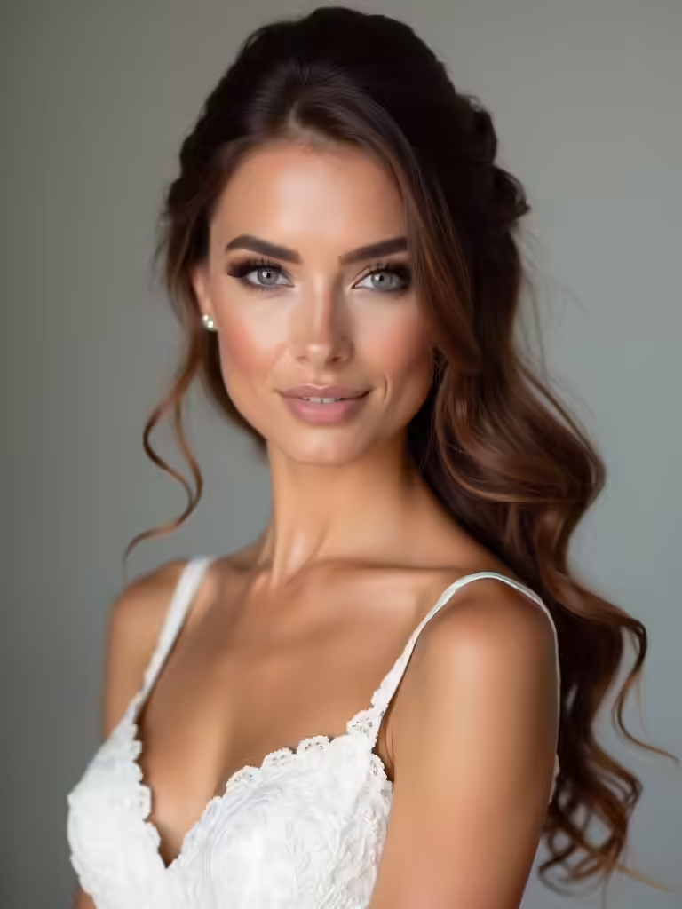 sleek half up hairstyle