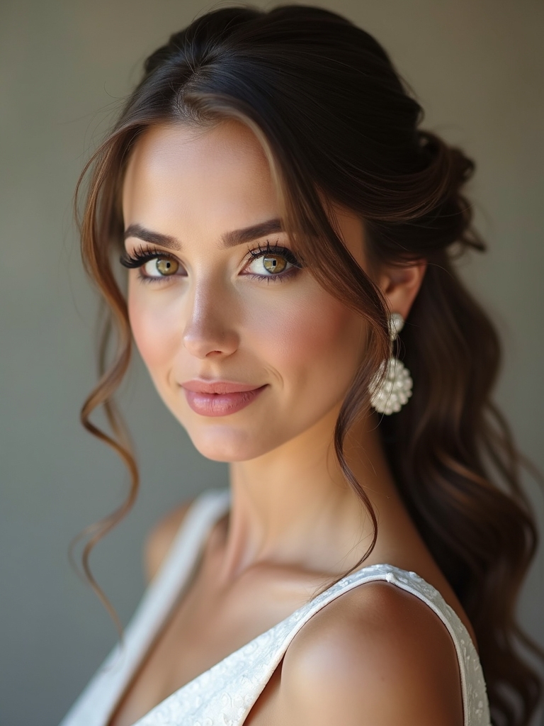 sleek half up side part