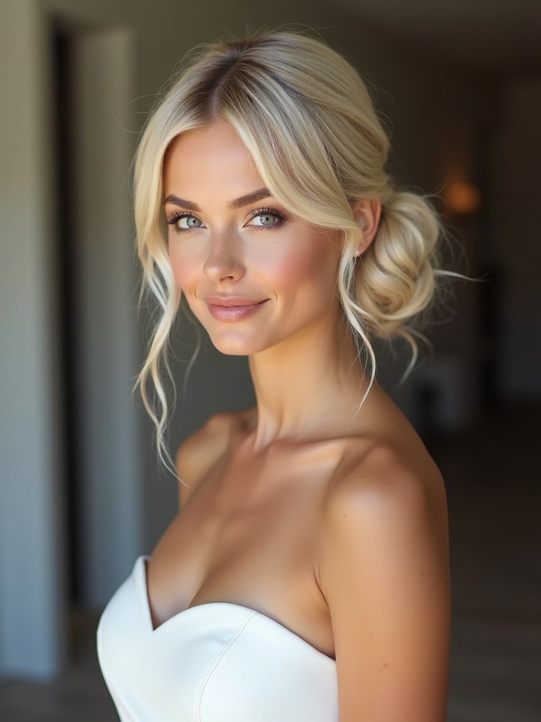 sleek minimalist bridal updos