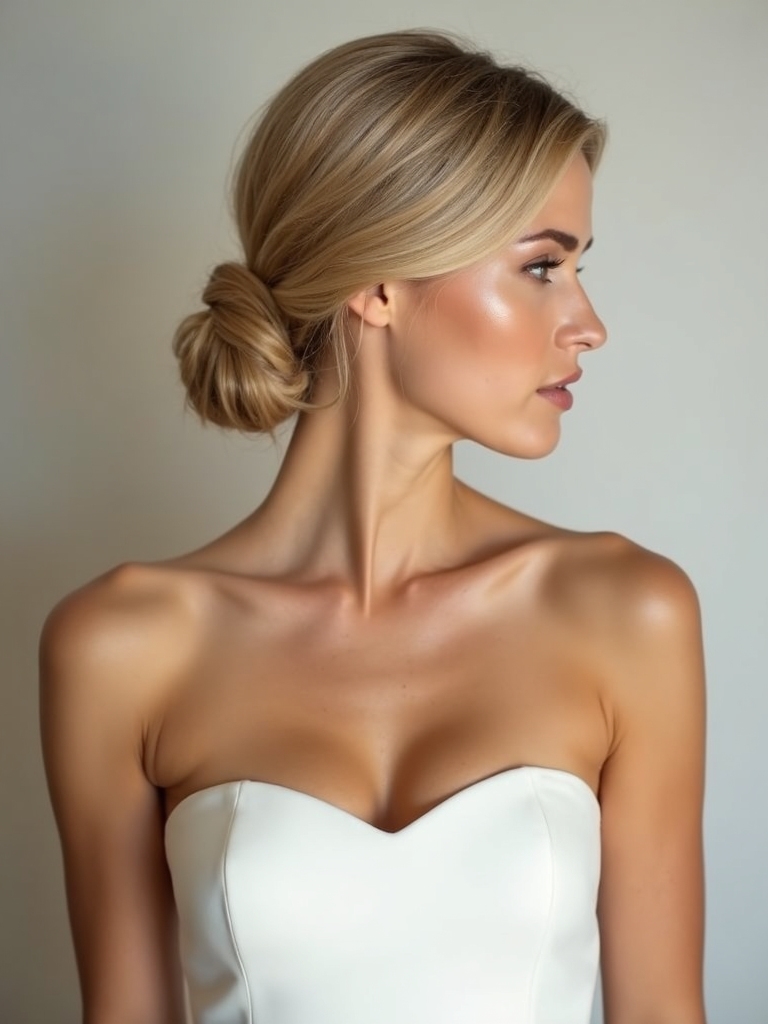 sleek minimalist chignon styles