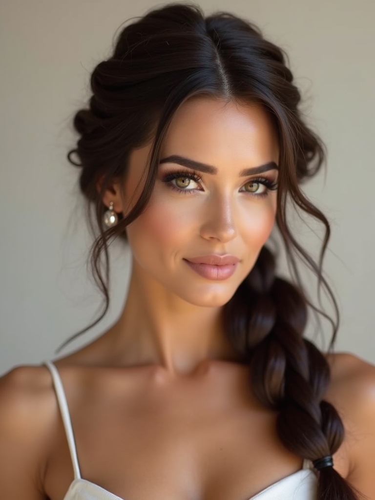 sleek modern bridal braids
