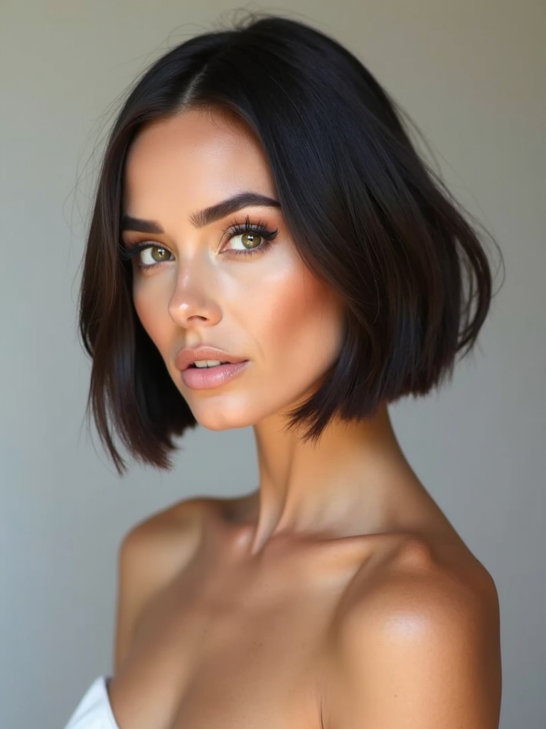 sleek modern bridal updo