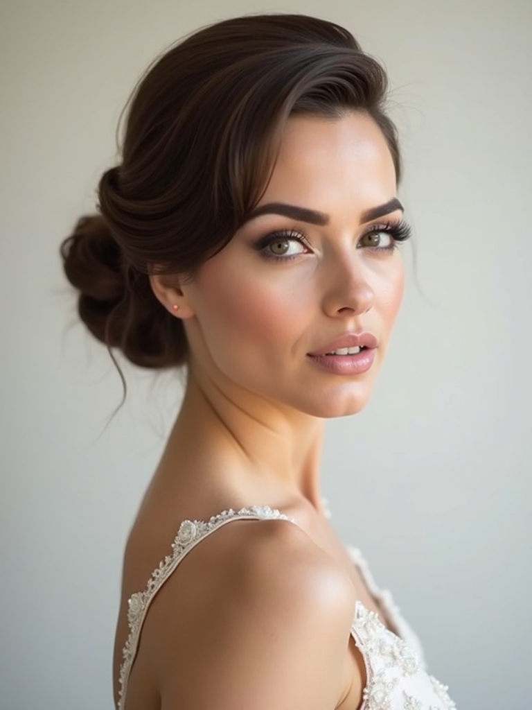 sleek modern minimalist bridal elegance