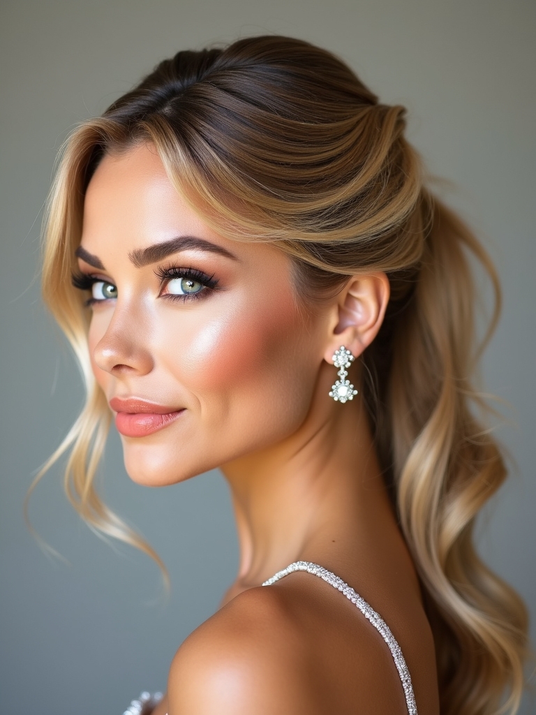 sleek modern side ponytail
