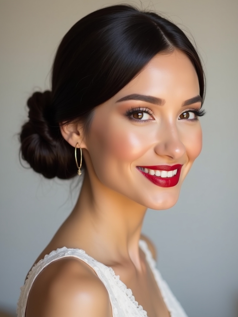 sleek polished low bun