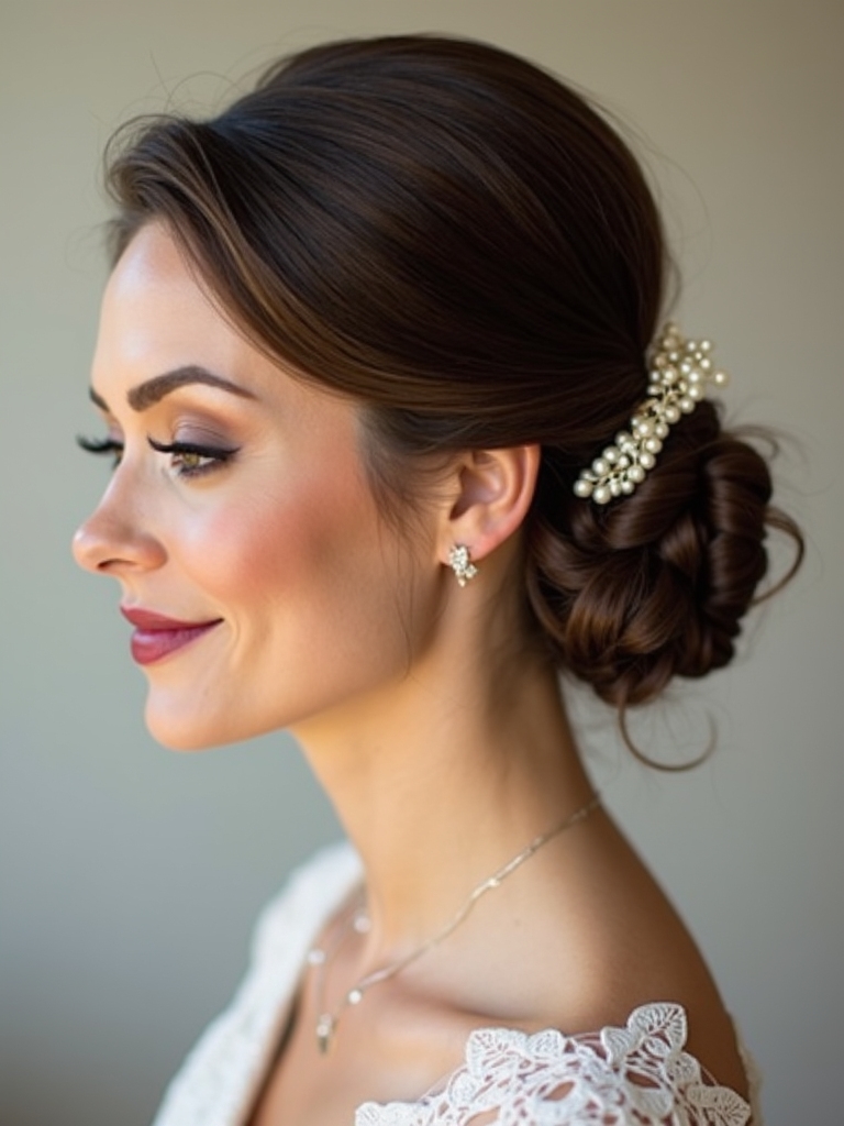 sleek polished low chignon
