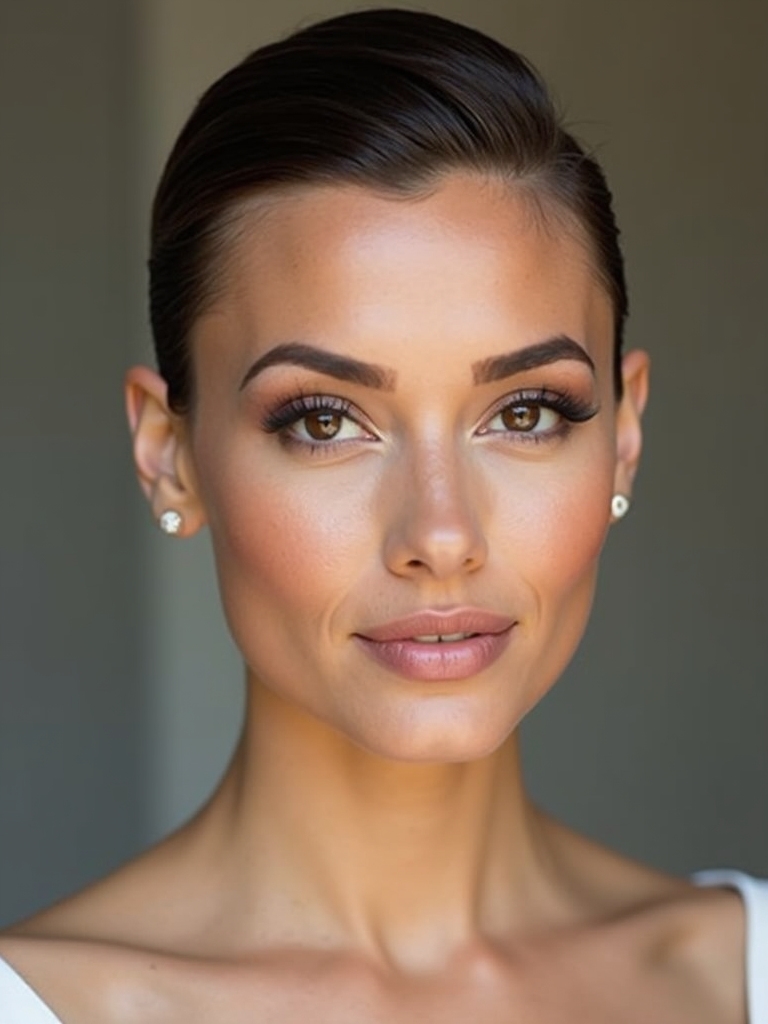 sleek polished wedding hairstyle