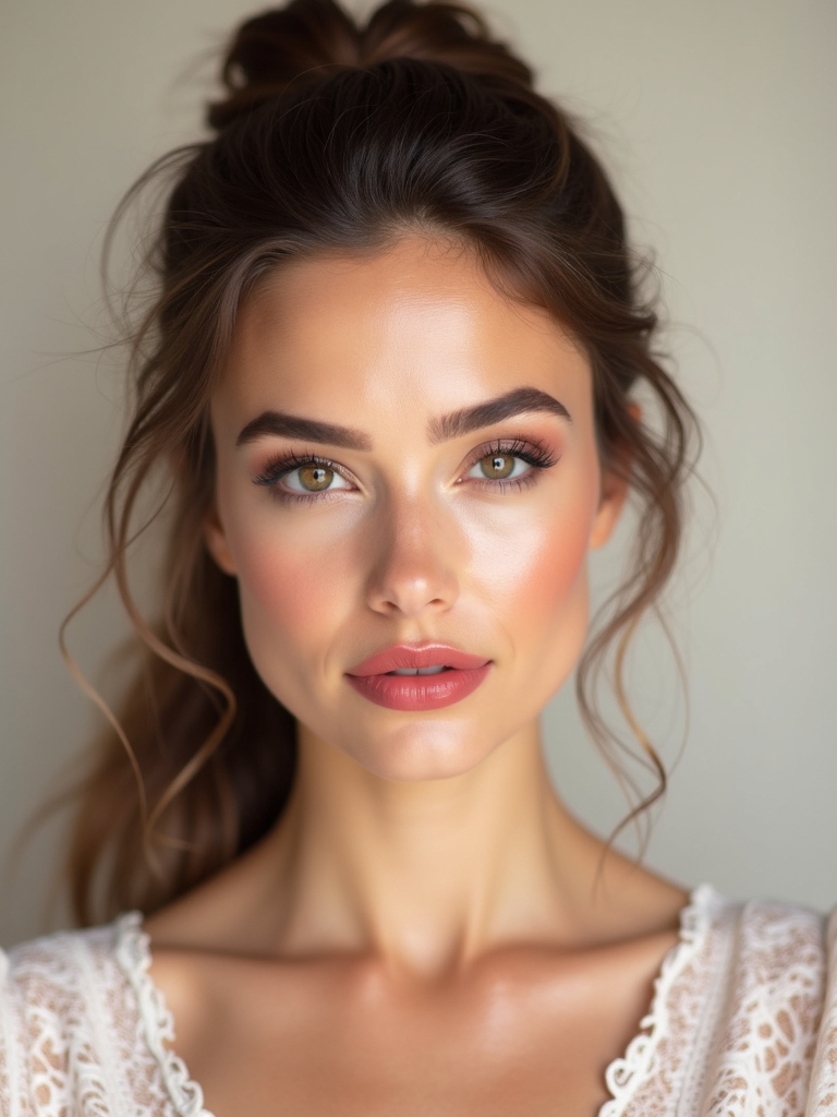 sleek ponytails bold lips
