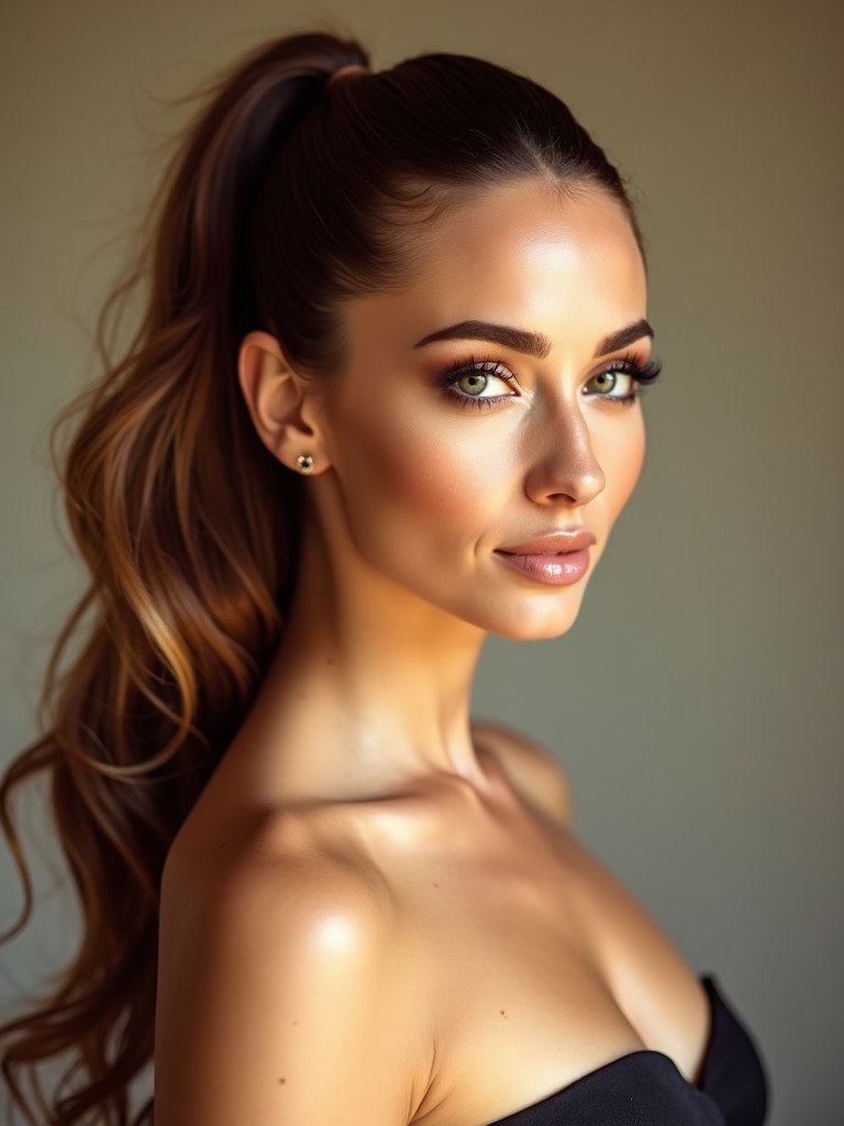 sleek ponytails enhance elegance