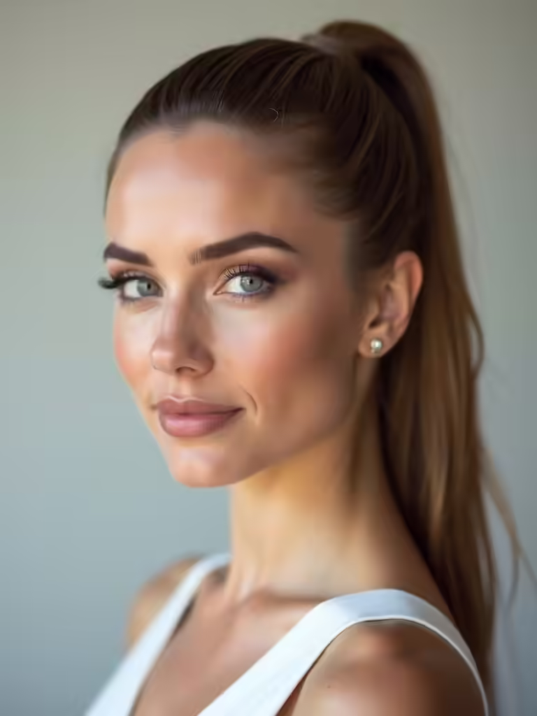 sleek ponytails for bridesmaids