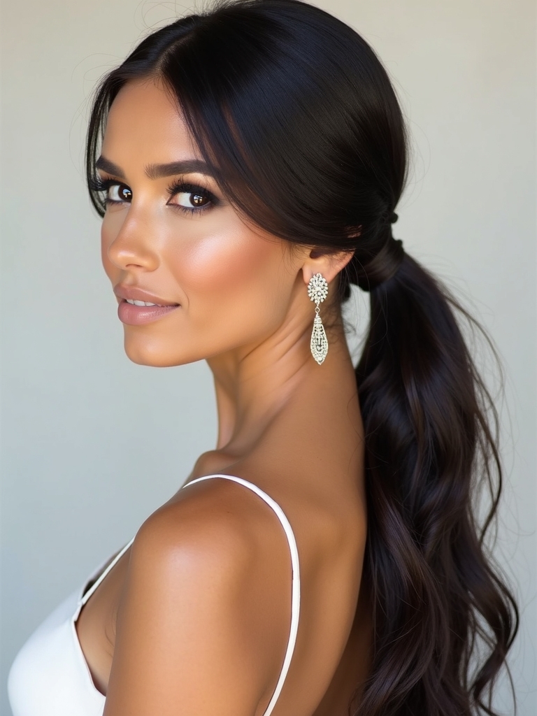 sleek romantic ponytail styles