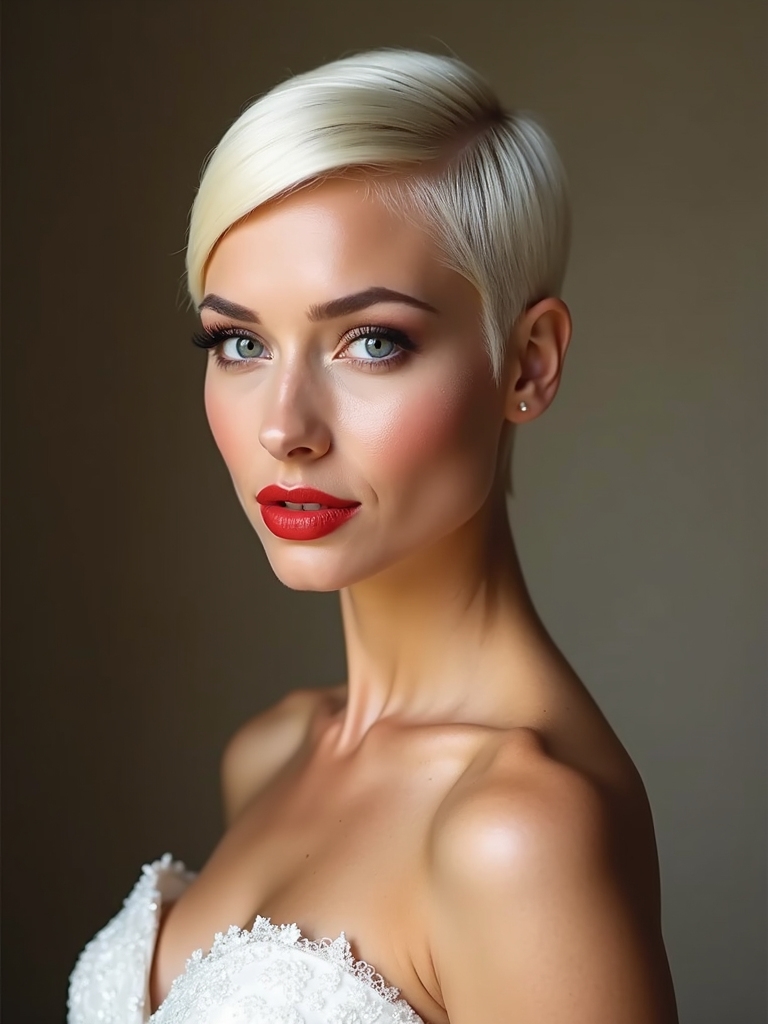 sleek satin pixie elegance