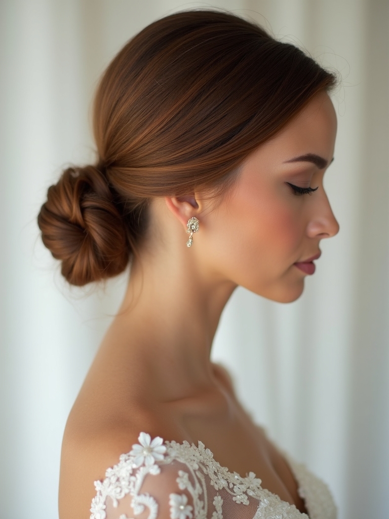 sleek sophisticated bridal ponytail