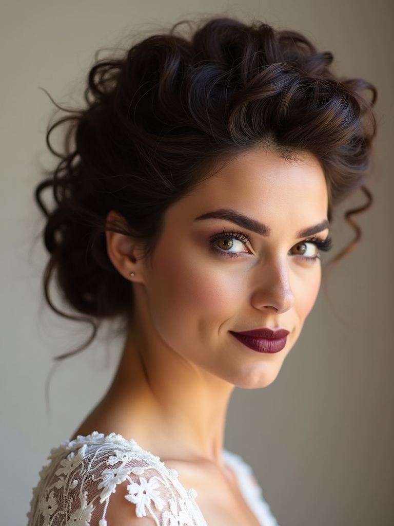 sleek timeless curly updo