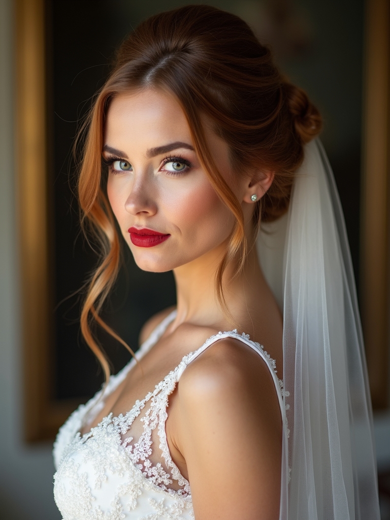 sleek twists delicate veil