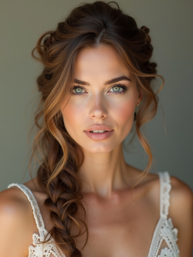 soft boho wedding braids
