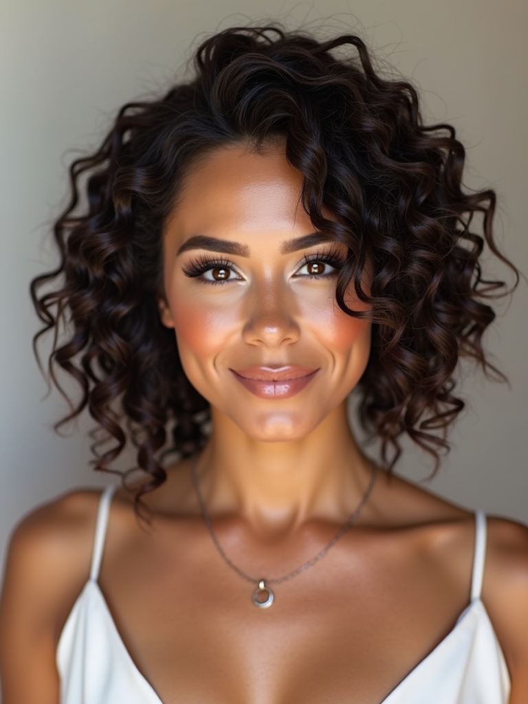 soft defined curly updos