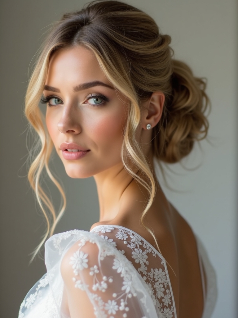 soft dreamy bridal buns